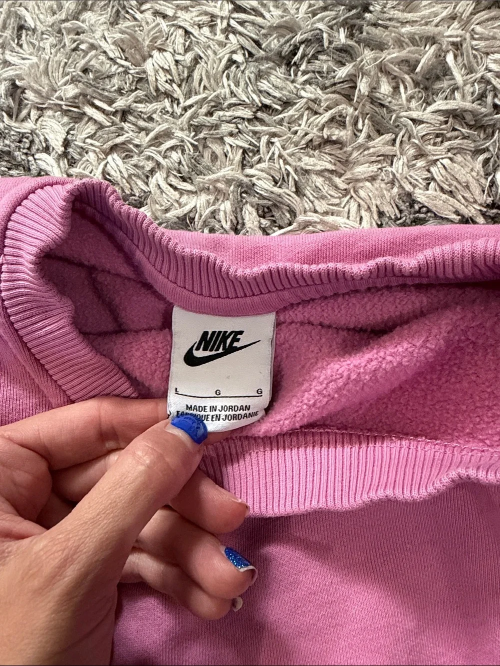 Pink Nike Crew Neck Sweater YL